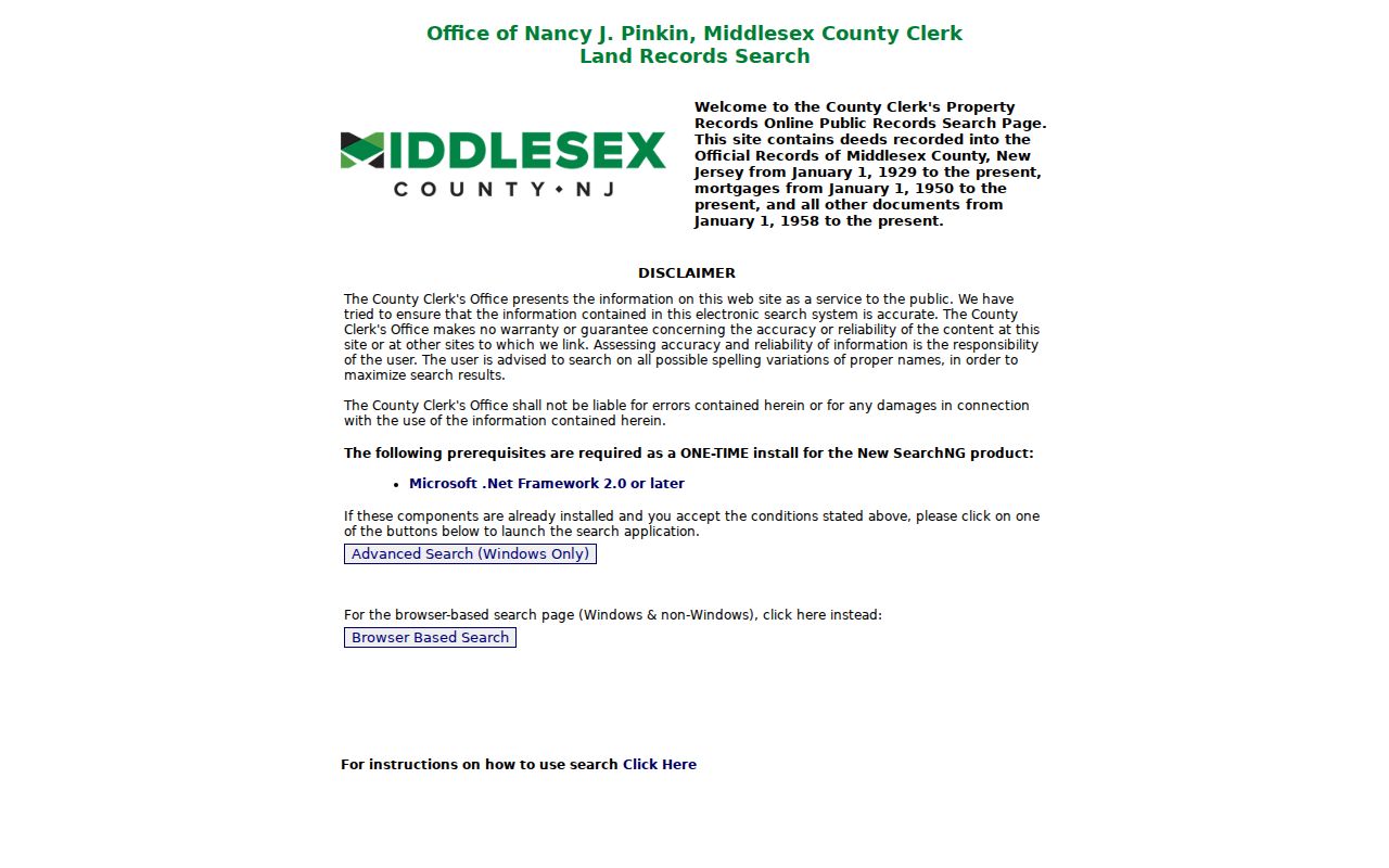 New Brunswick previous residents research in Middlesex County land-record search