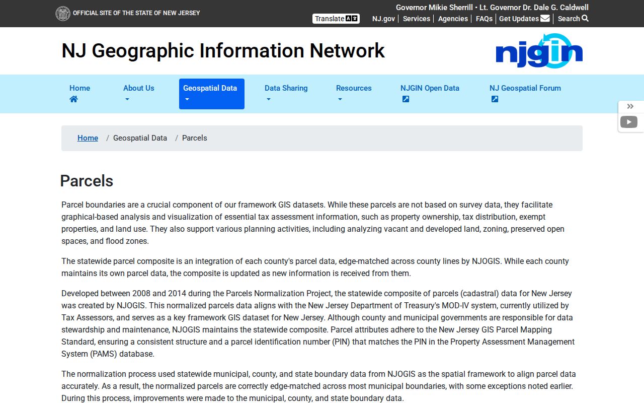 New Brunswick ZIP code directory NJGIN parcel search and redaction notice